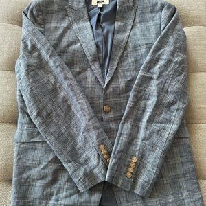 Joseph Abboud Light Blue Plaid Sport Coat Size L